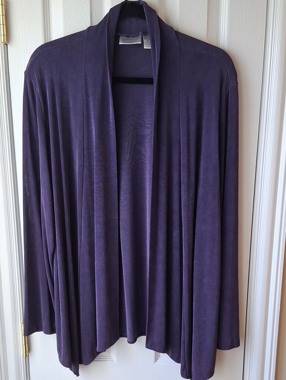 Chico's Travelers Open-Front Purple Stretchy Cardigan Jacket Chico's Size 2